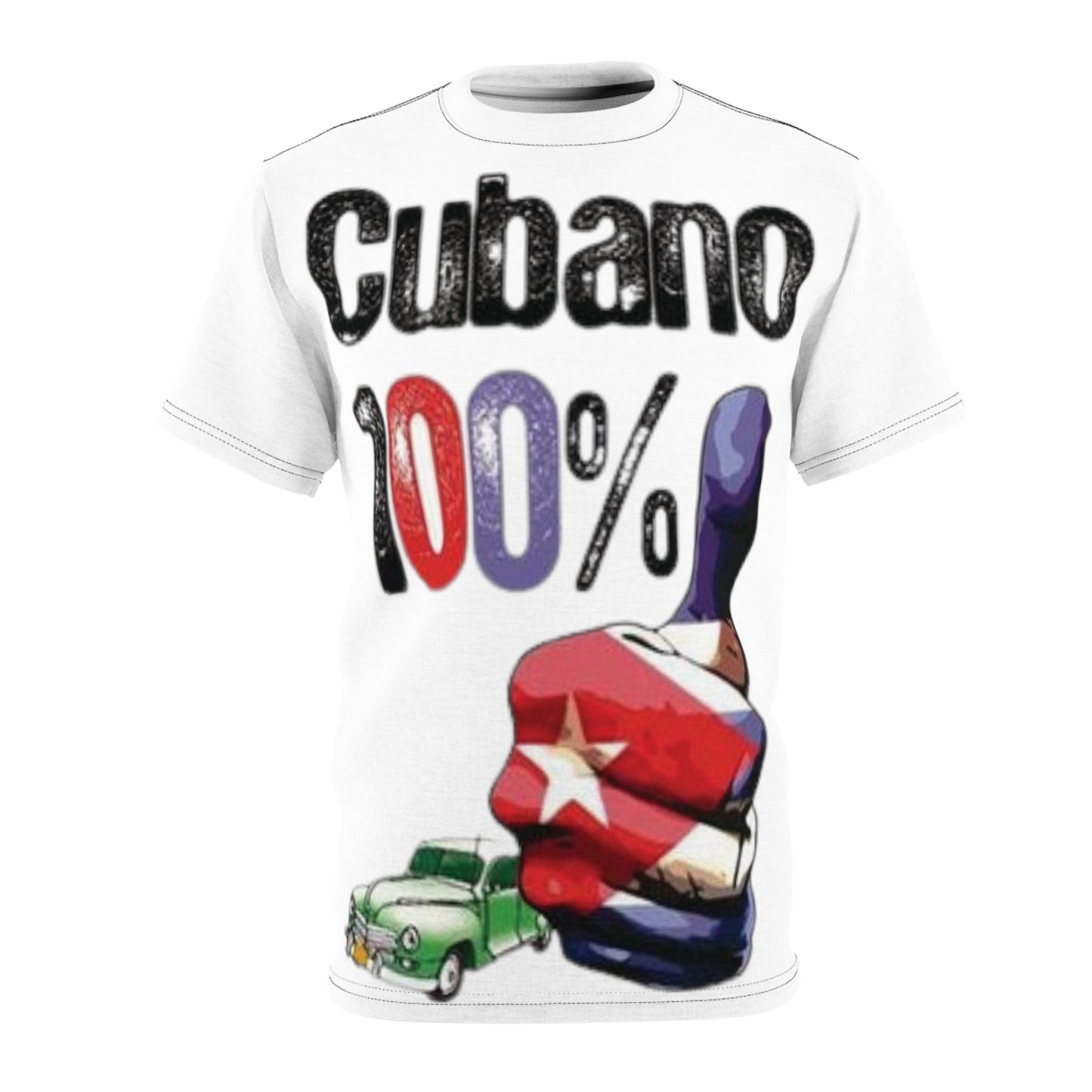 Cubano 100 Por Ciento  | Cuban Flag  |  Unisex Cut & Sew Tee (AOP)