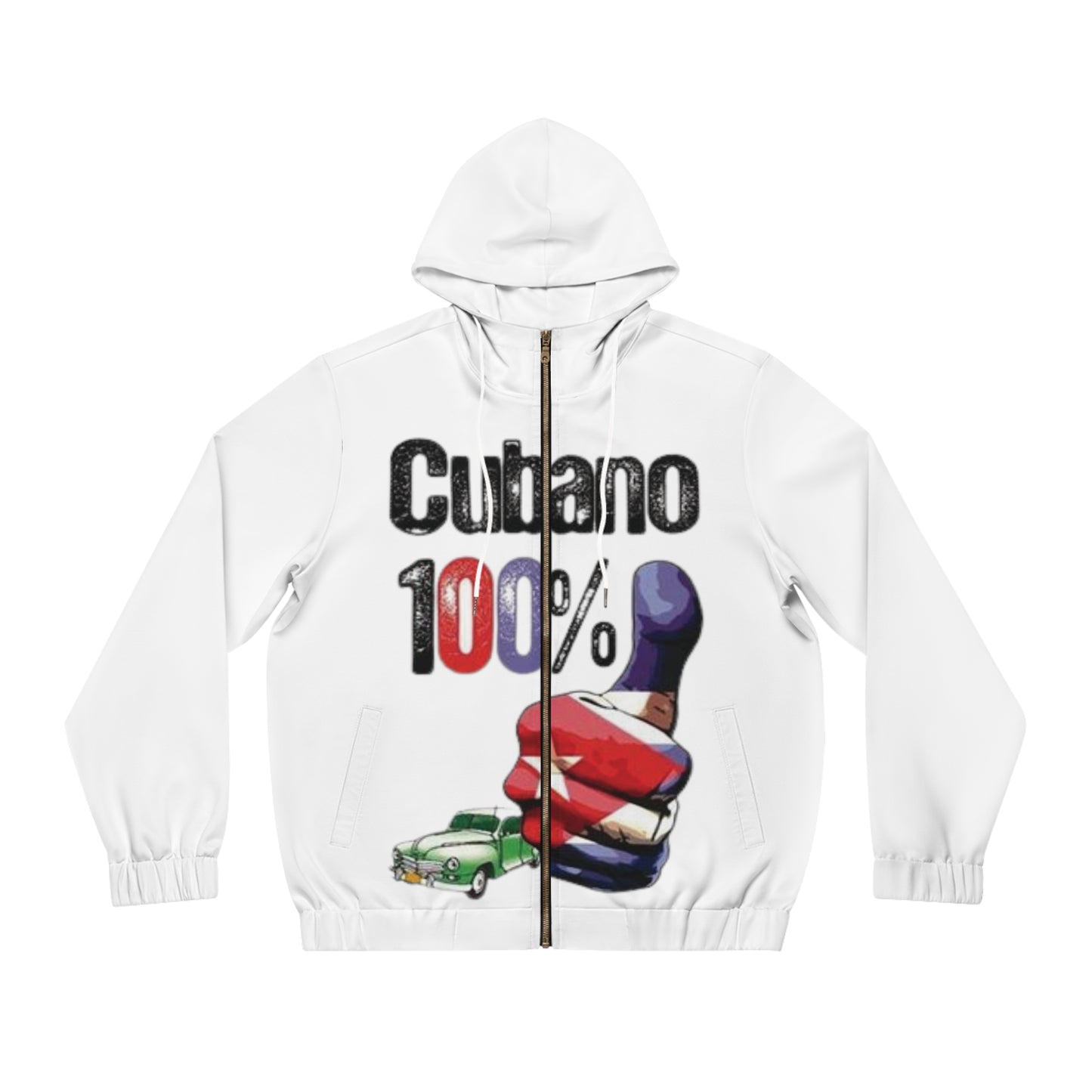 Cubano 100 Por Ciento  | Cuban Flag  |  Men's Full-Zip Hoodie (AOP)