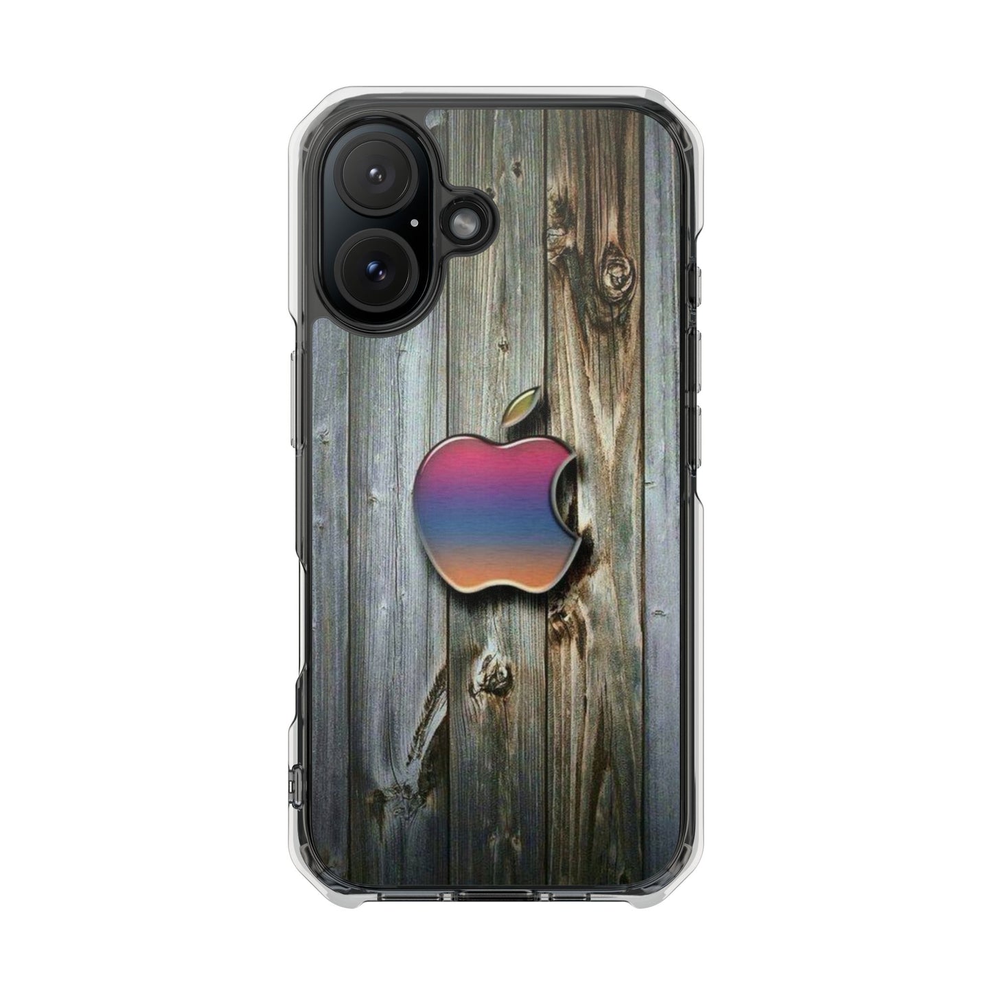 Wooden Apple | Iphone 16 Pro Max | Magnetic Clear Impact Cases