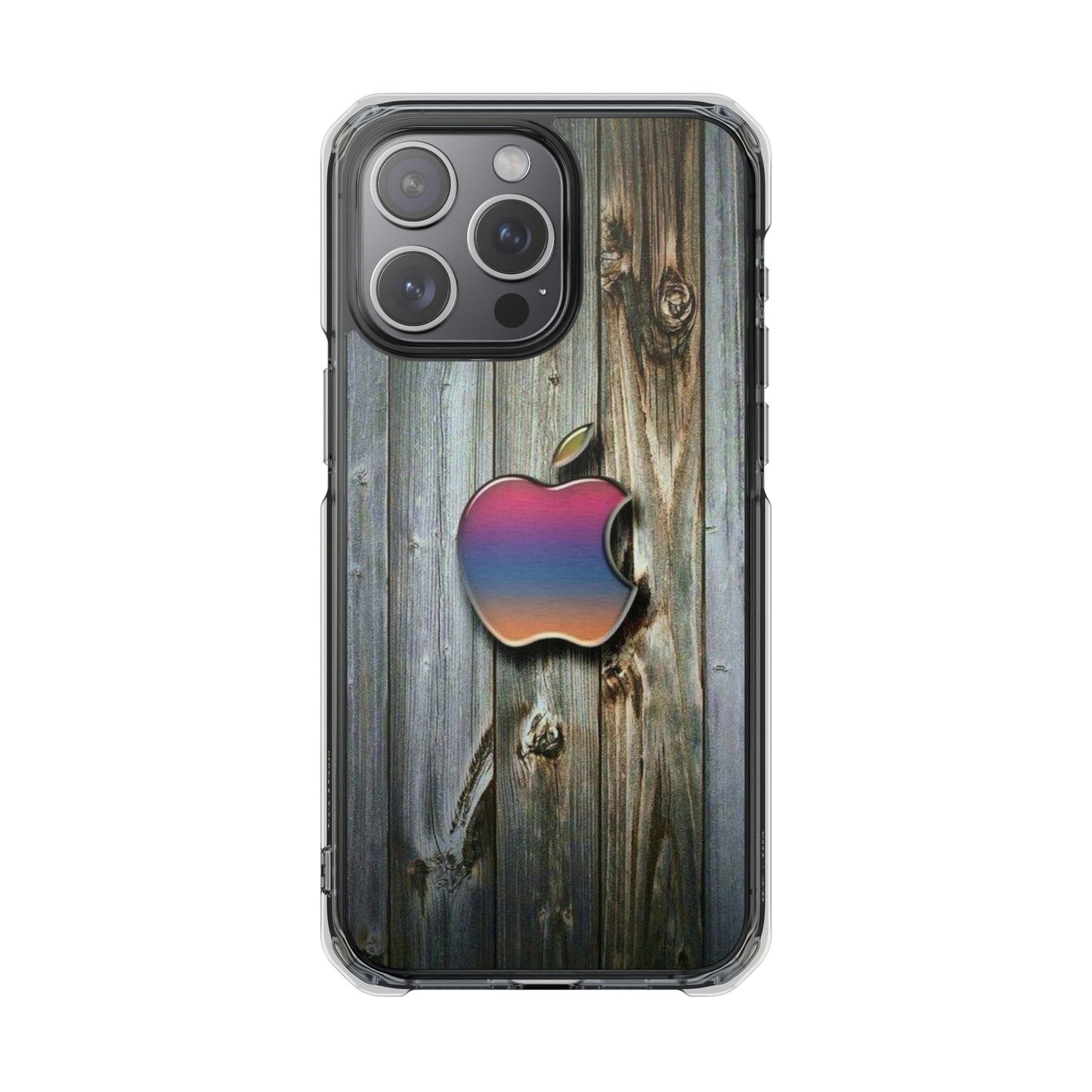 Wooden Apple | Iphone 16 Pro Max | Magnetic Clear Impact Cases