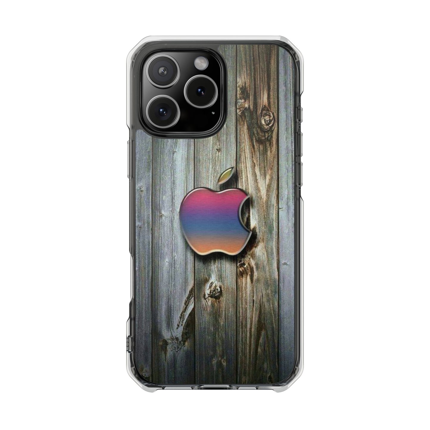 Wooden Apple | Iphone 16 Pro Max | Magnetic Clear Impact Cases