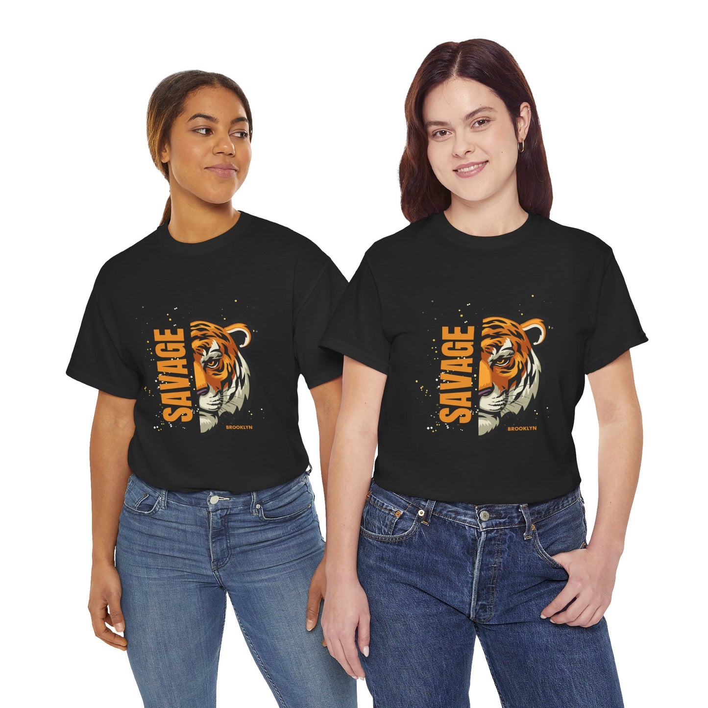 Tigre Savage | Diseño Aesthetic | Camiseta con Tigre | Camiseta unisex de algodón pesado