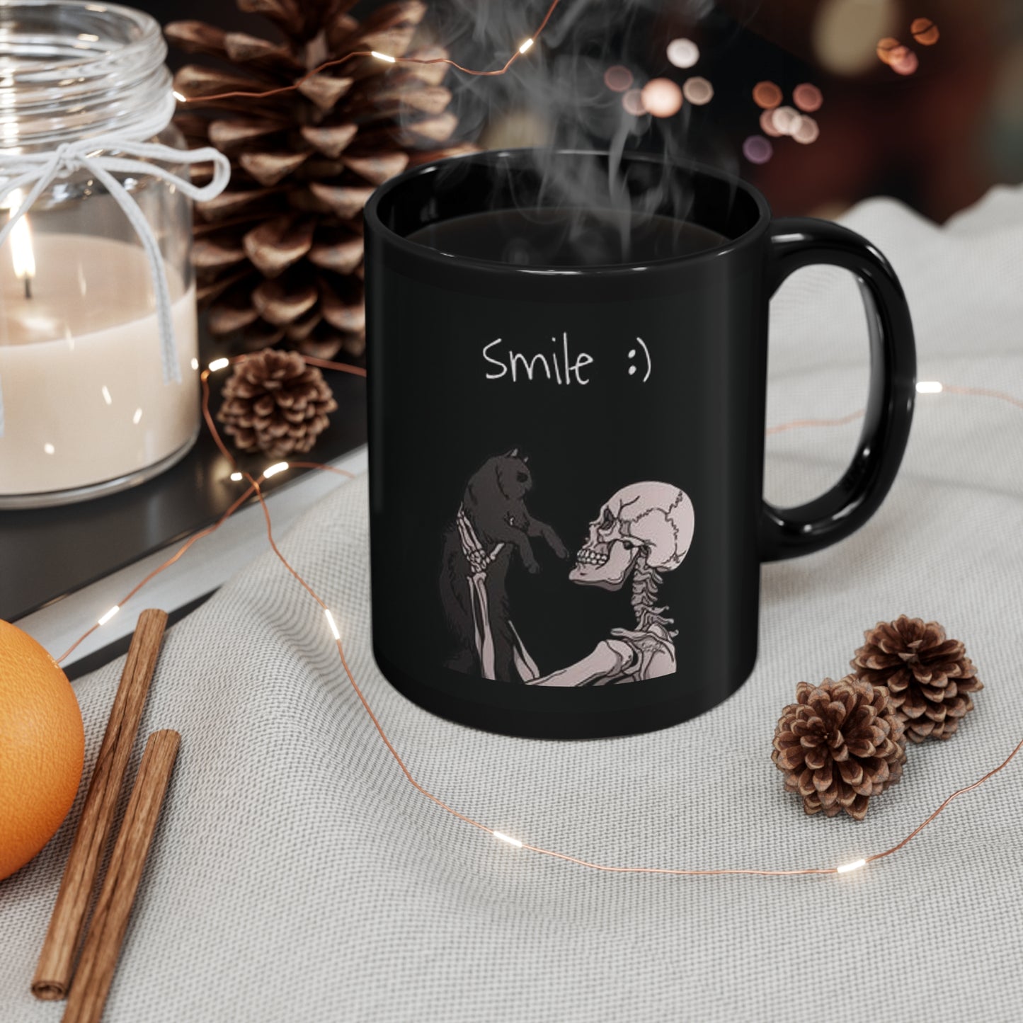 Skeletor  |  Cat  | Halloween  |  11oz Black Mug