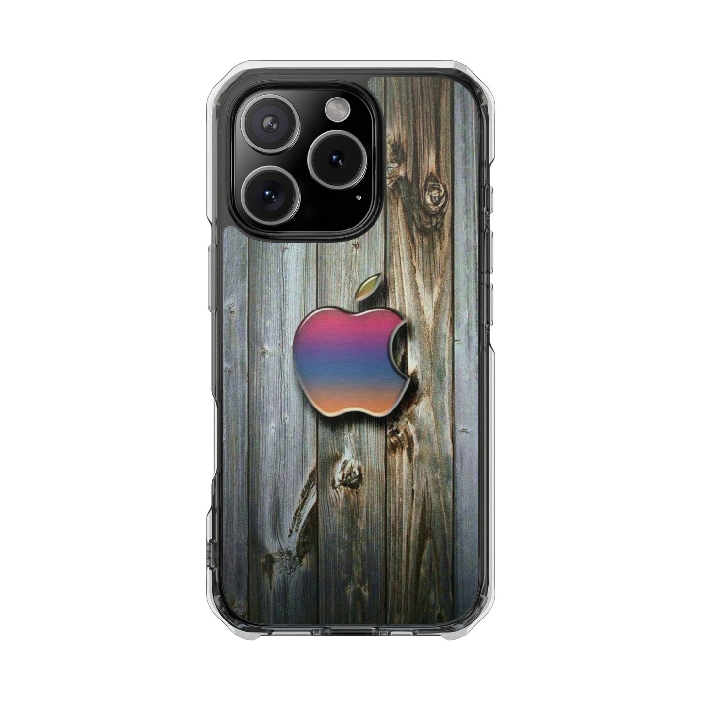 Wooden Apple | Iphone 16 Pro Max | Magnetic Clear Impact Cases