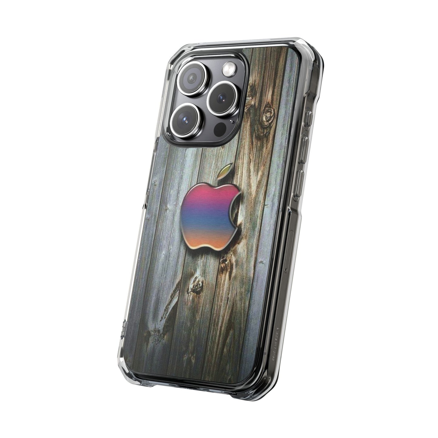 Wooden Apple | Iphone 16 Pro Max | Magnetic Clear Impact Cases