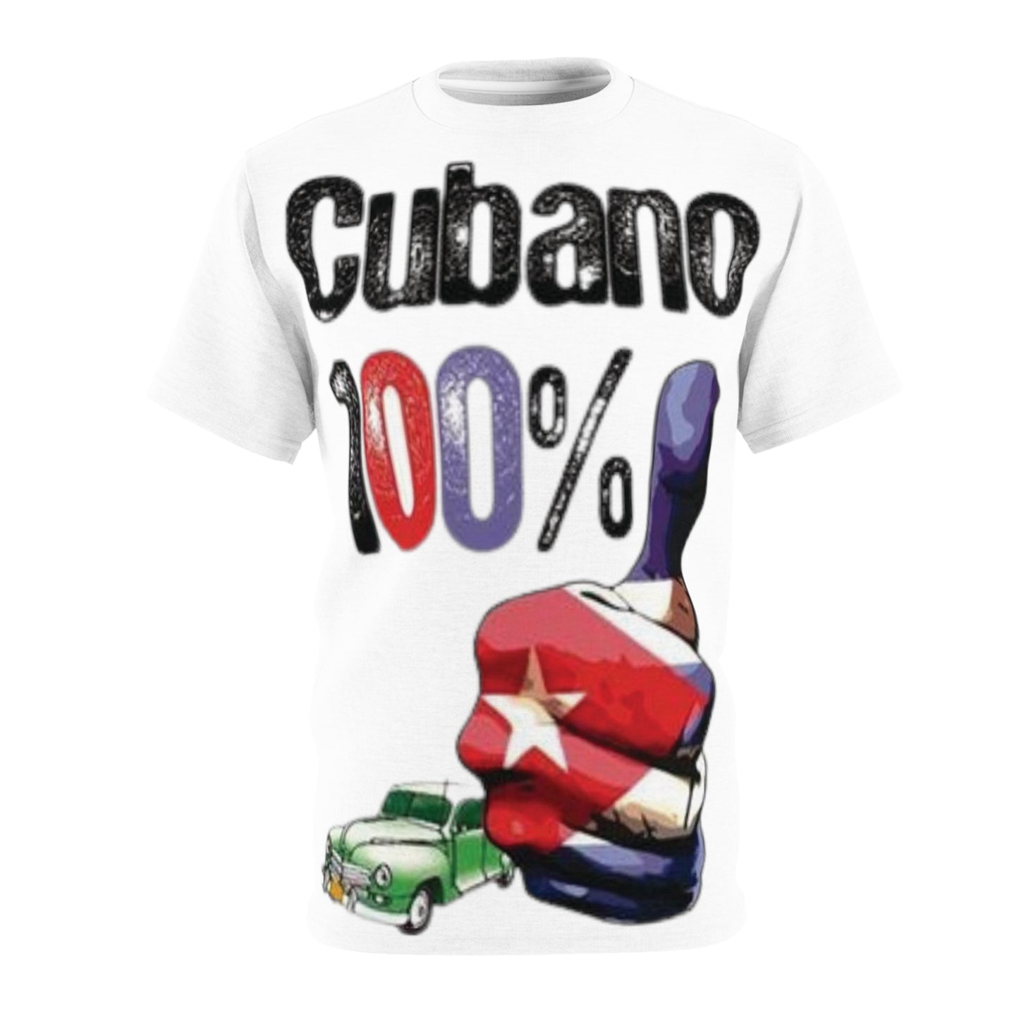 Cubano 100 Por Ciento  | Cuban Flag  |  Unisex Cut & Sew Tee (AOP)