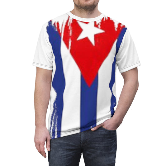 Bandera Cubana | Cuban Shirt | Cuban Gift | Unisex Cut & Sew Tee (AOP)